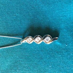 Past, Present, Future White Gold Diamond Necklace