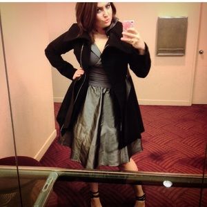 Eliza J Gray/Silver Tea Length Dress Sz 10 Retro