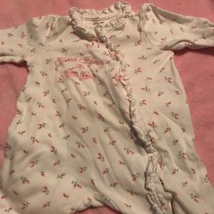 Long sleeve footie baby girl’s onesie
