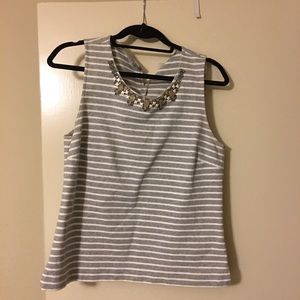 J. Crew striped jeweled necklace shell