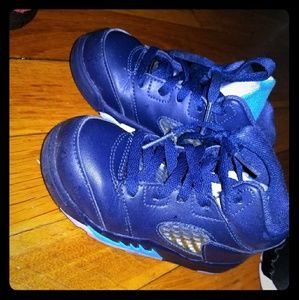 Jordan 5's Navy blue / Aqua , size 8c