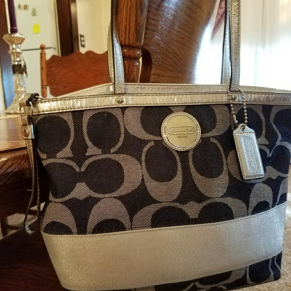Denim Coach handbag