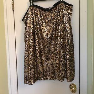 Ava & Viv Black w/ Gold Sequins Skirt