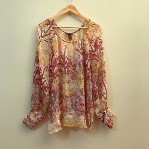H&M Floral long sleeve blouse