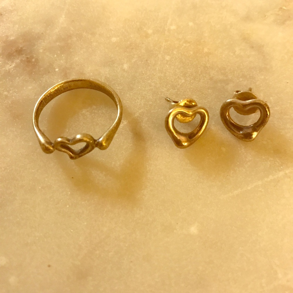 Bundle! Tiffany's Heart earrings and ring!