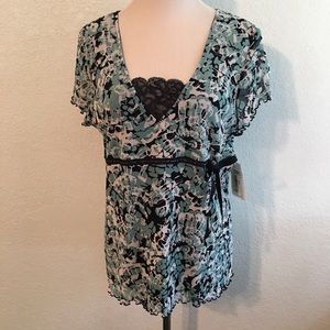 Emma James Print Top Size XL NWT