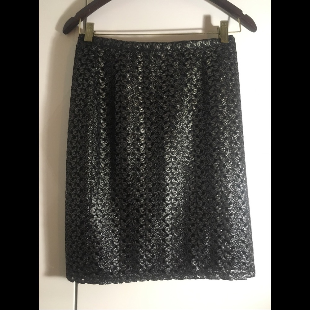 NWT Alberto Makali  gunmetal shimmer skirt