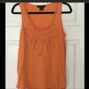🐝Calvin Klein Jeans Beaded Orange Tank Top🐝
