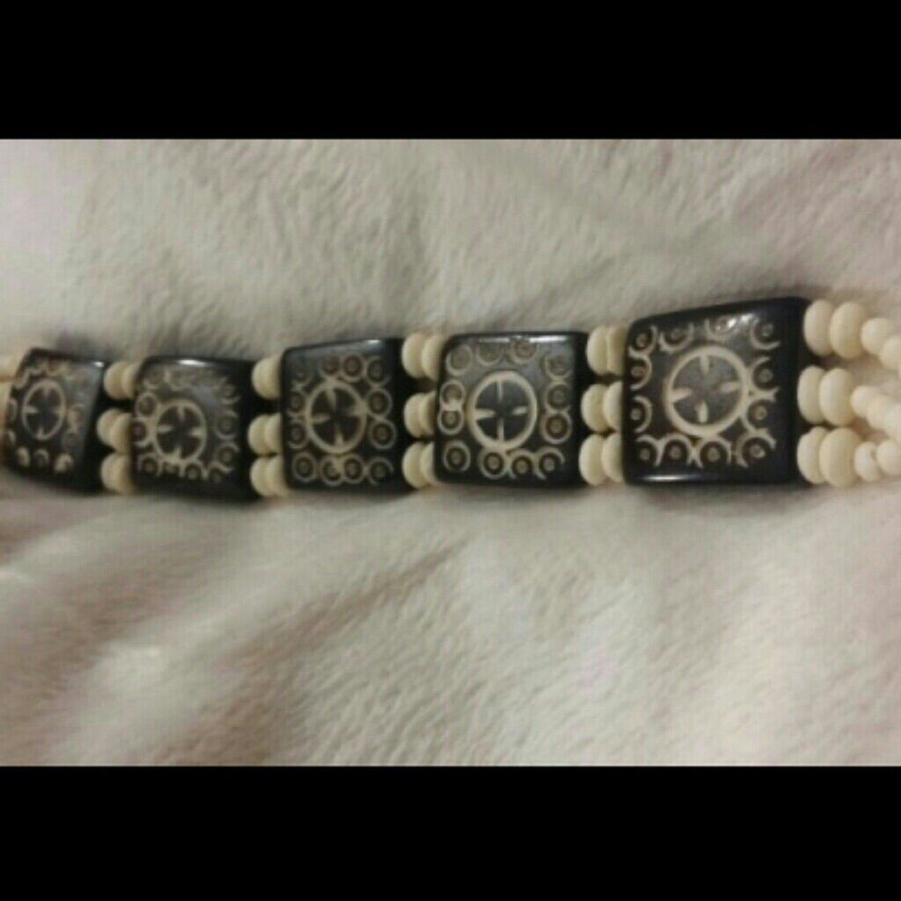 Beautiful Chocolate Carved Flat Wood Bead