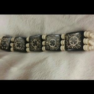 Beautiful Chocolate Carved Flat Wood Bead