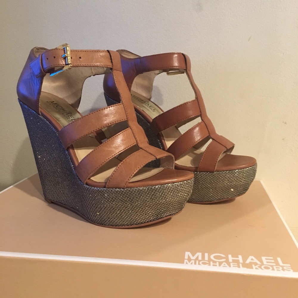 Michael Kors glitter wedges