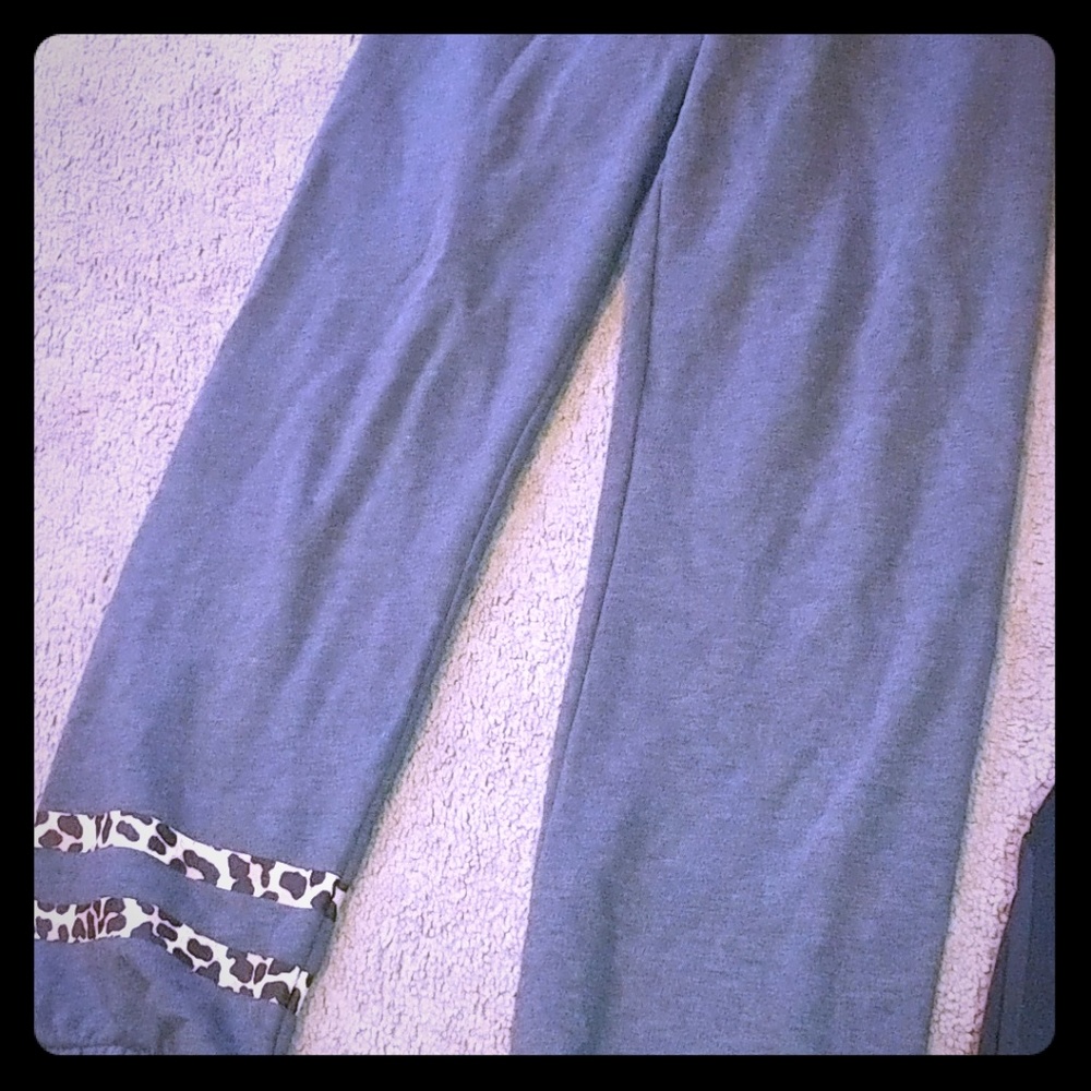 VS Gray and cheetah varsity sweats Outfit
