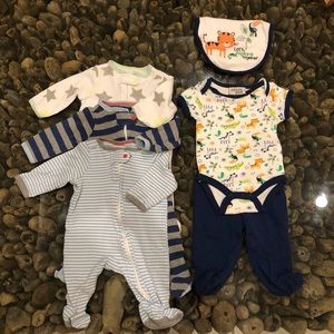 Baby Boy Pajama Zip Onesie Bundle 0-3 months
