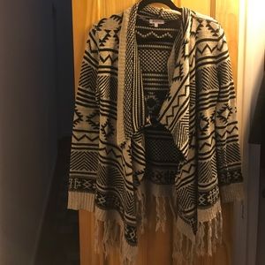 Justfab Aztec print open sweater