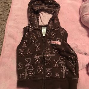 Brown and pink bear ears vest