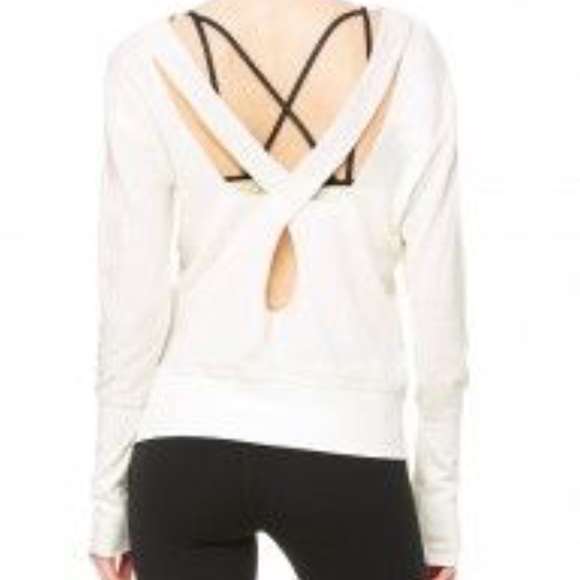 NWOT ALO Yoga Long Sleeve Crisscross Back Top - Picture 3 of 5