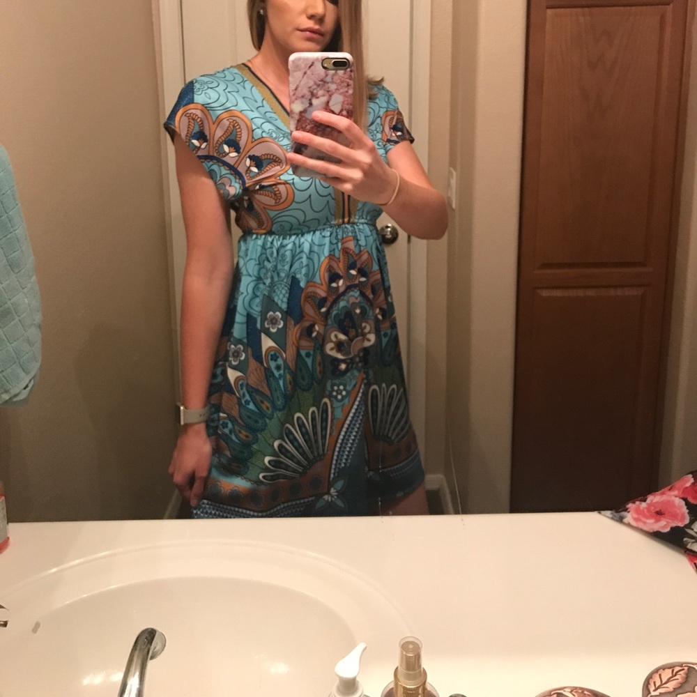 Blue Mandala pattern dress