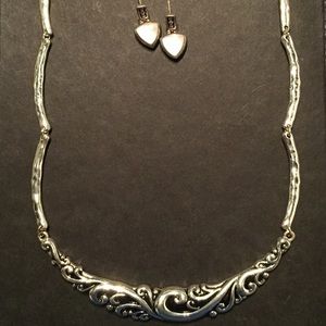 Silver Necklace & Earrings