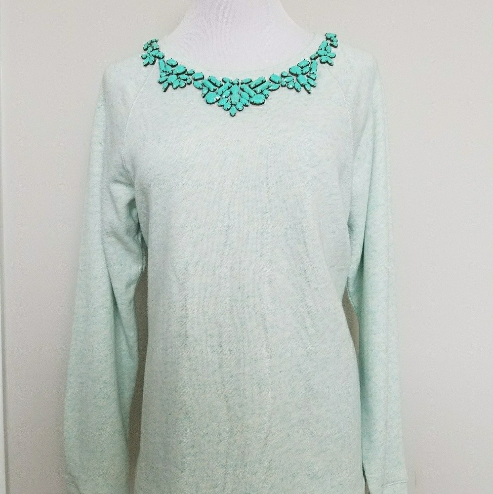 J Crew bib necklace sweatshirt