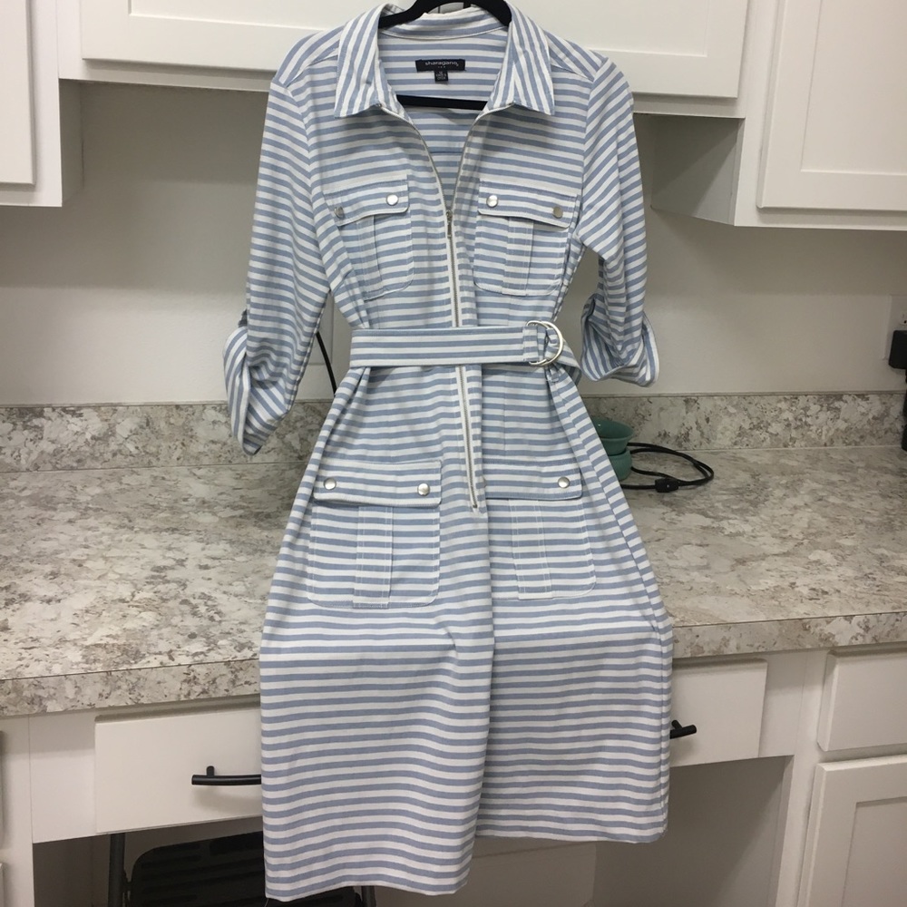 Never worn- stripped zip up dress