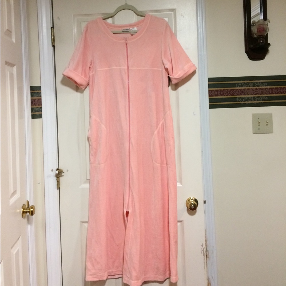 Delicates brand velour bathrobe.