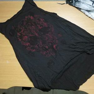 Floral Skull high low All Saints tunic top