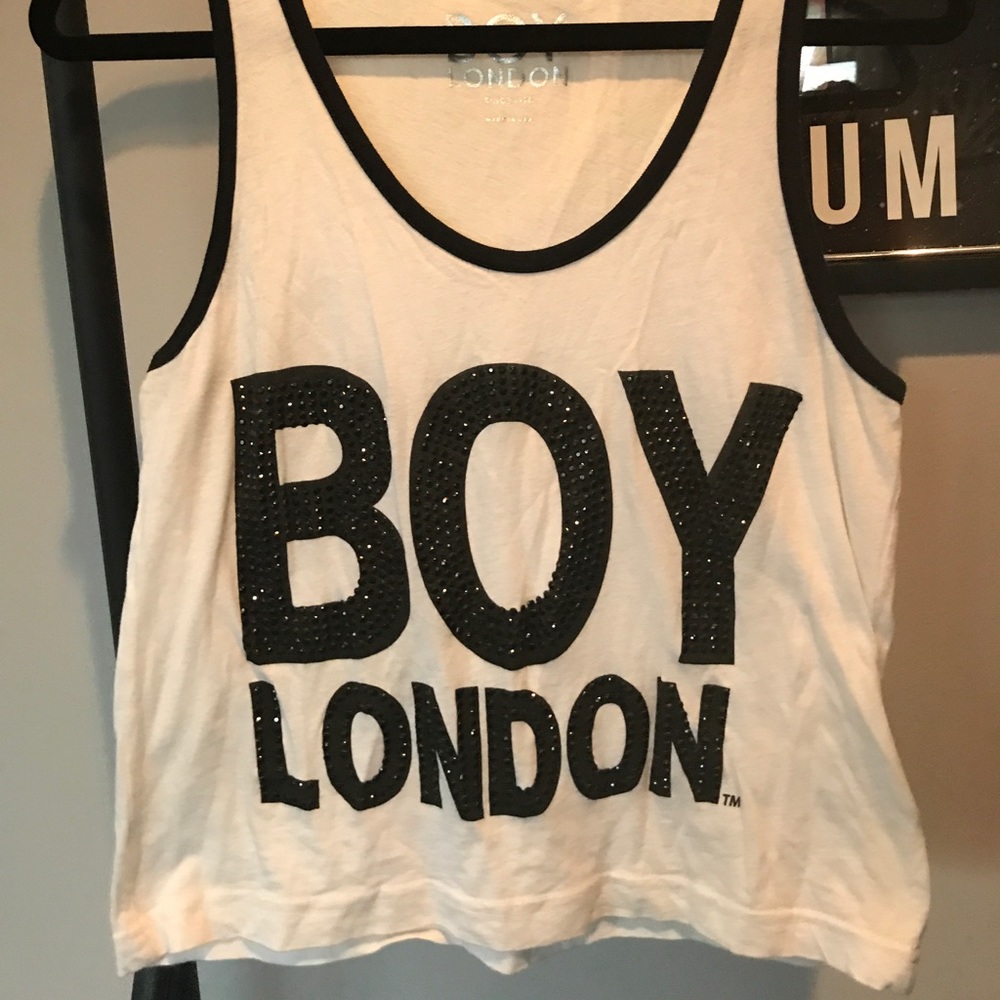BOY London rhinestone tank top. One size fits all