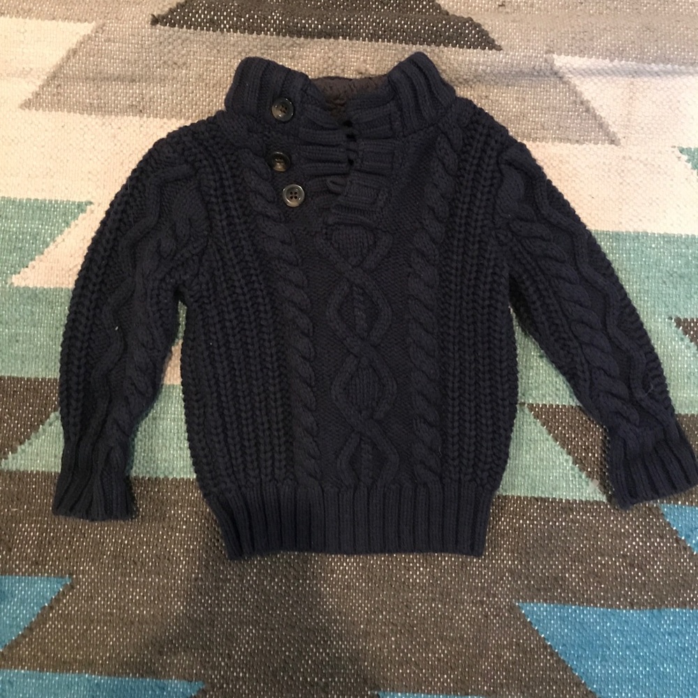 Navy blue  knit sweater // 18-24 months