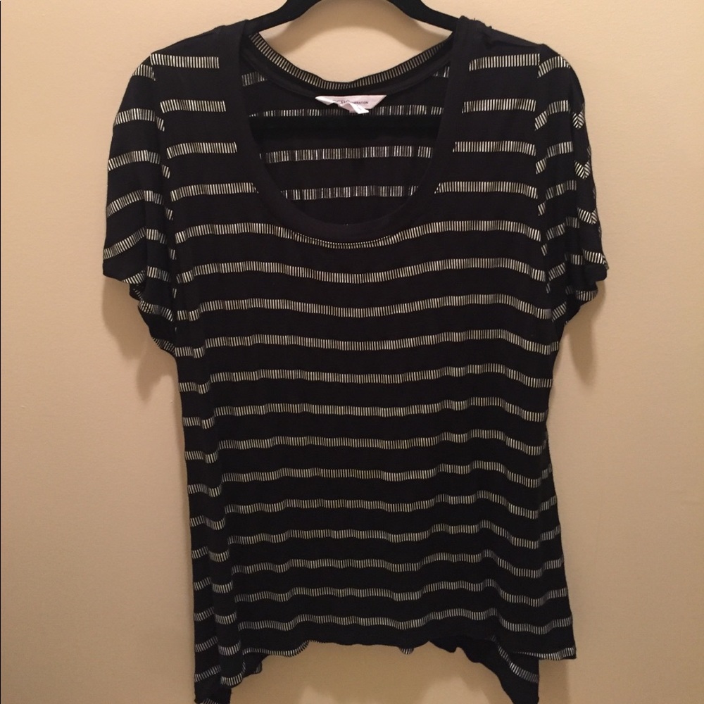 Bcbg black and white top