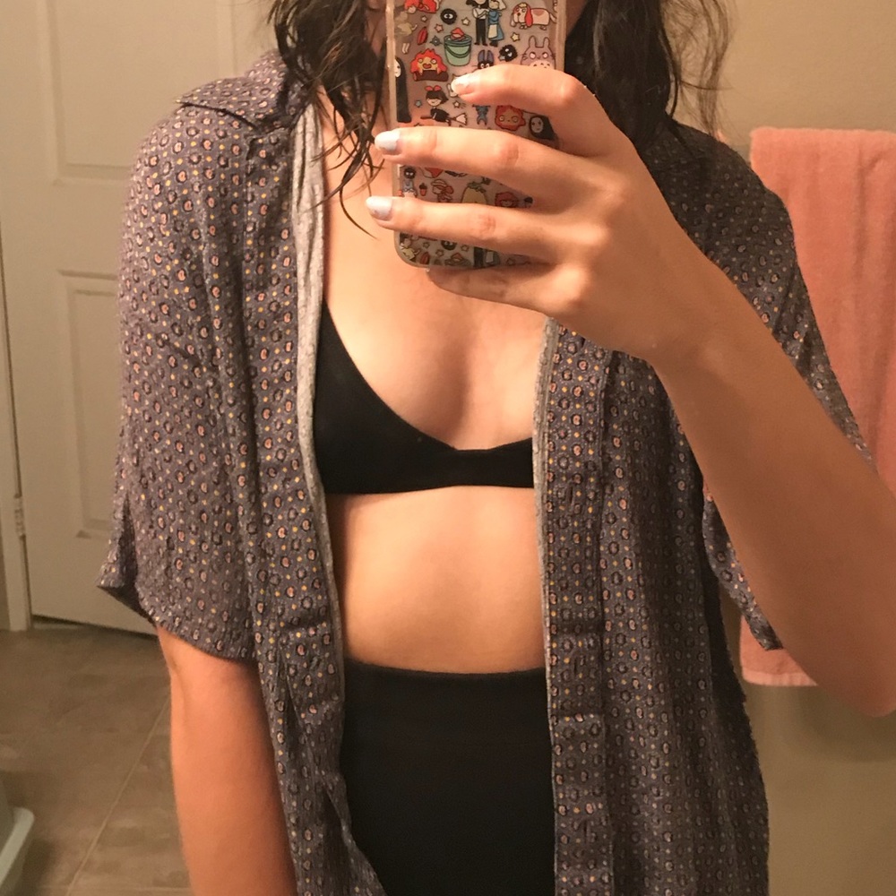 Purple 70s patterned shirt