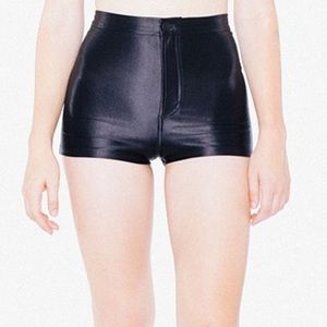 American Apparel size small black disco shorts