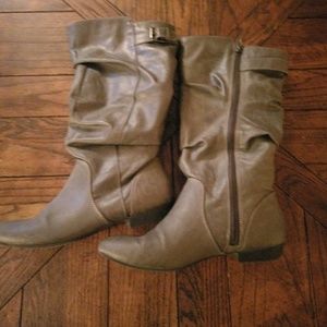 Grey low heel boots size 9