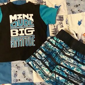 T shirt and swim trunk set