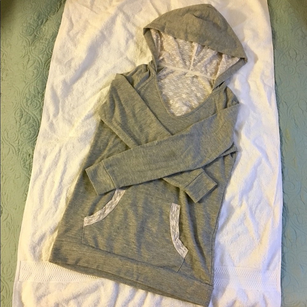 NWOT Lace hoodie sweatshirt