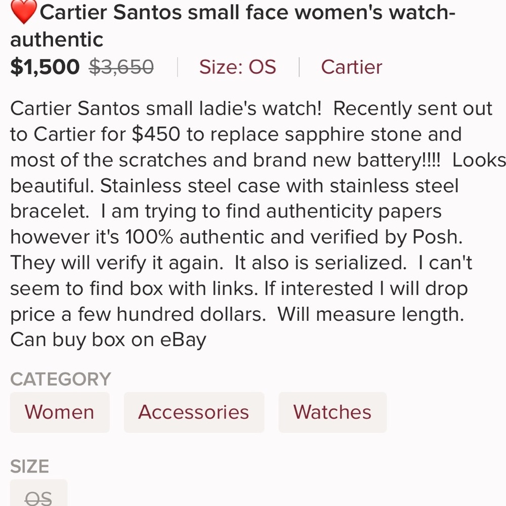 Santos de Cartier Galbée watch. 100% authentic - Picture 4 of 6