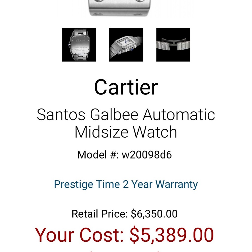 Santos de Cartier Galbée watch. 100% authentic - Picture 5 of 6