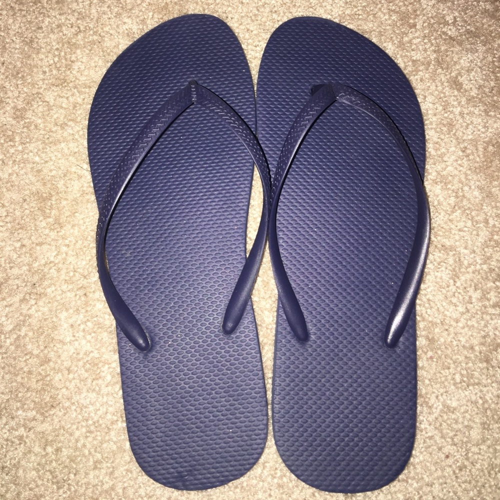 Navy blue flip flops