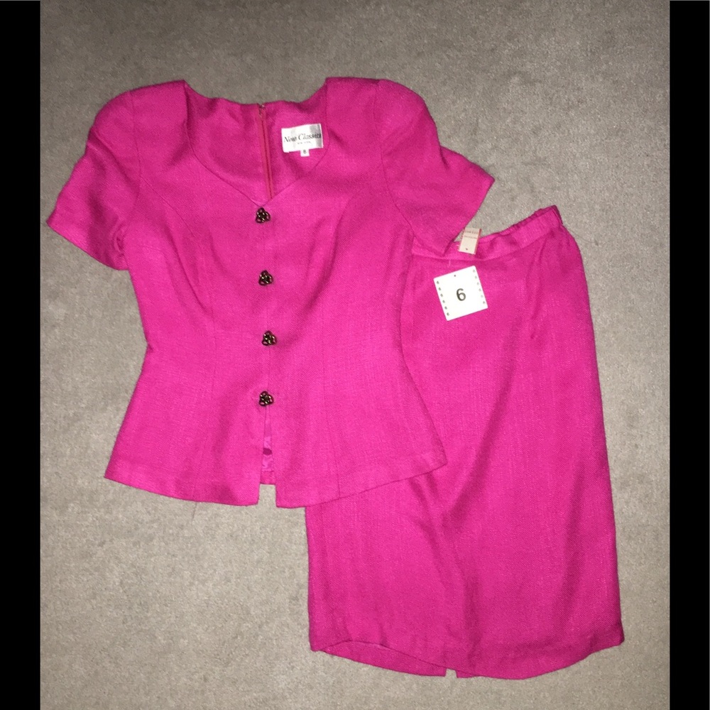 NY CLASSIC Pink Dress Set. Vintage. NEW