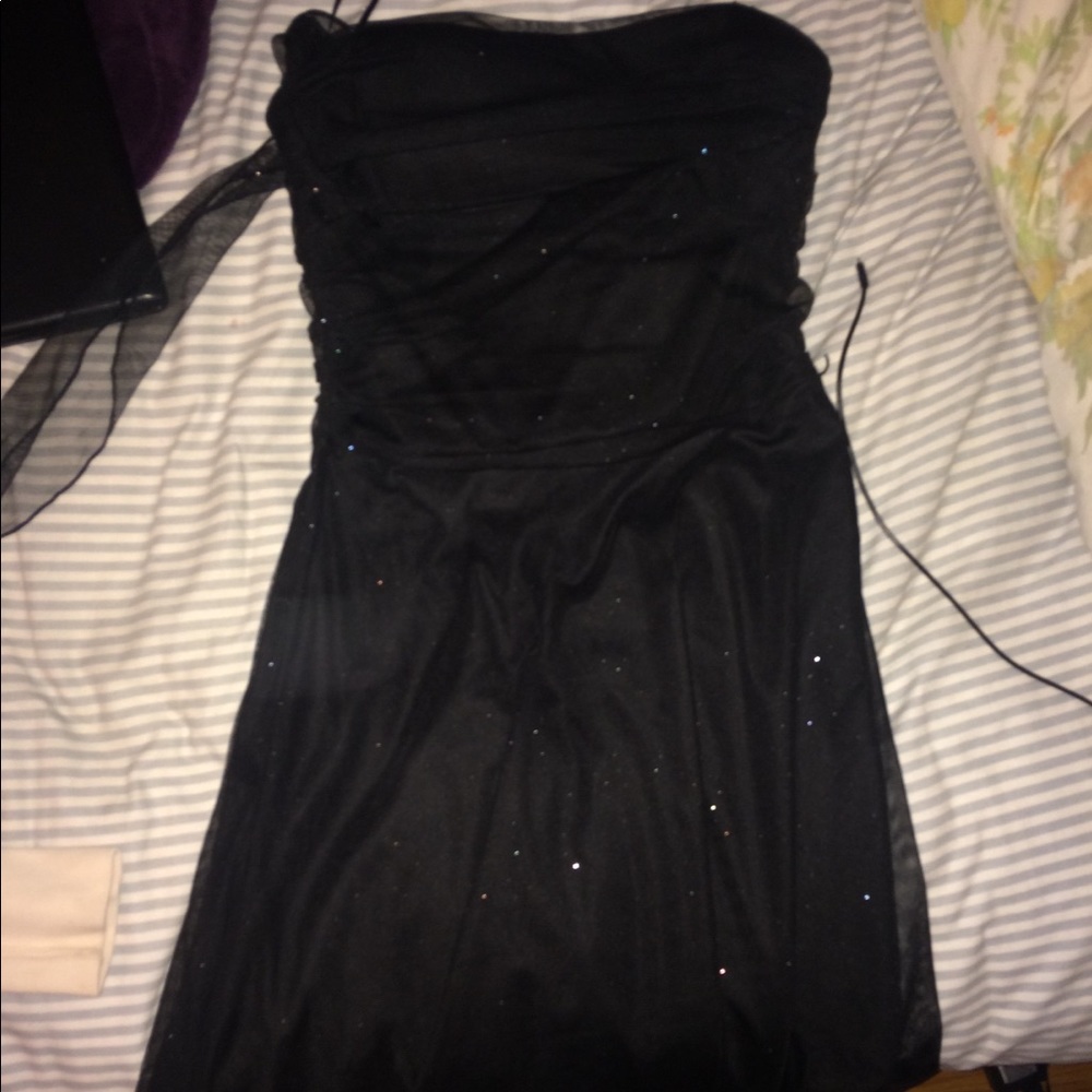 sparkly black hoco dress