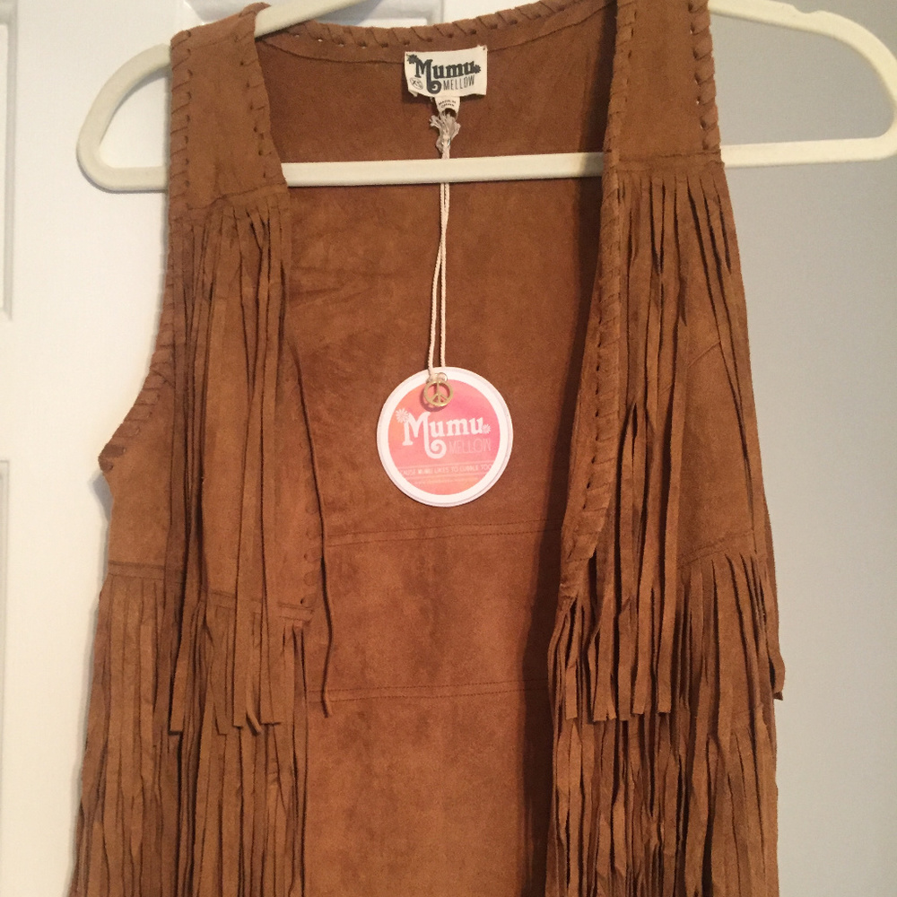 Show Me Your MuMu Suede Fringe Vest NWT