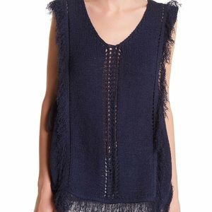 NWT sleeveless fringe sweater tank