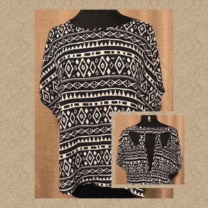 Aztec blouse with cutout back
