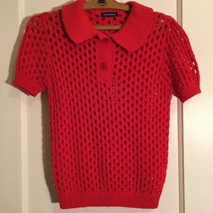 open knit tennis shirt