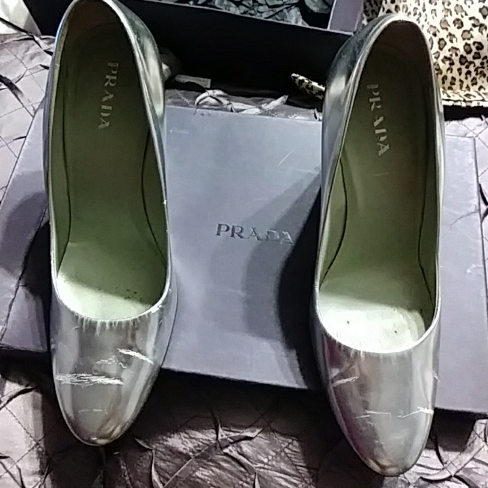 Prada Wedge Silver Wedge