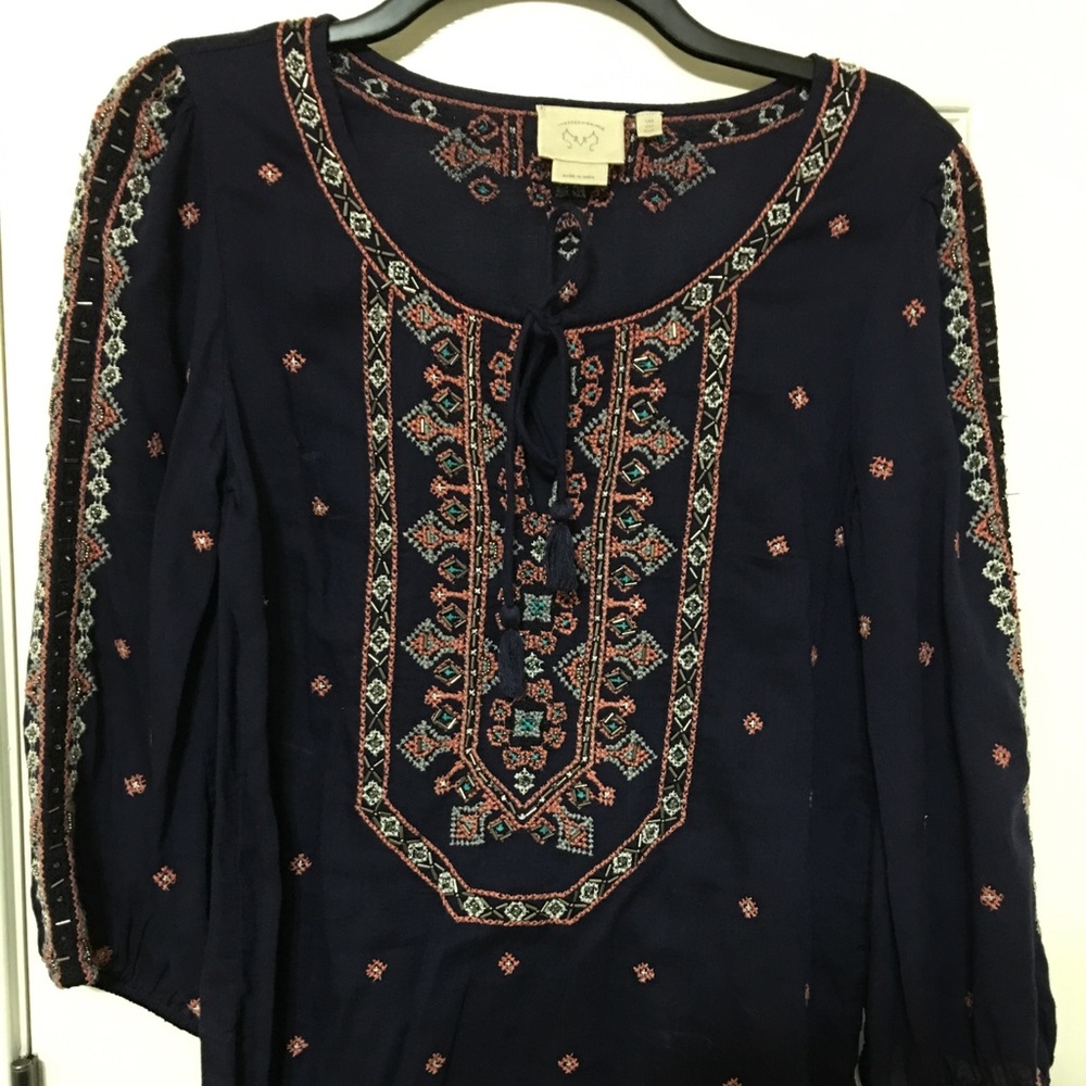 Anthropologie Vanessa Virginia embroidered shirt