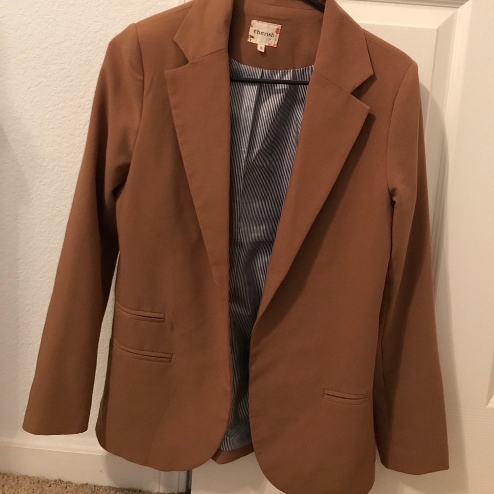 Boyfriend tan blazer