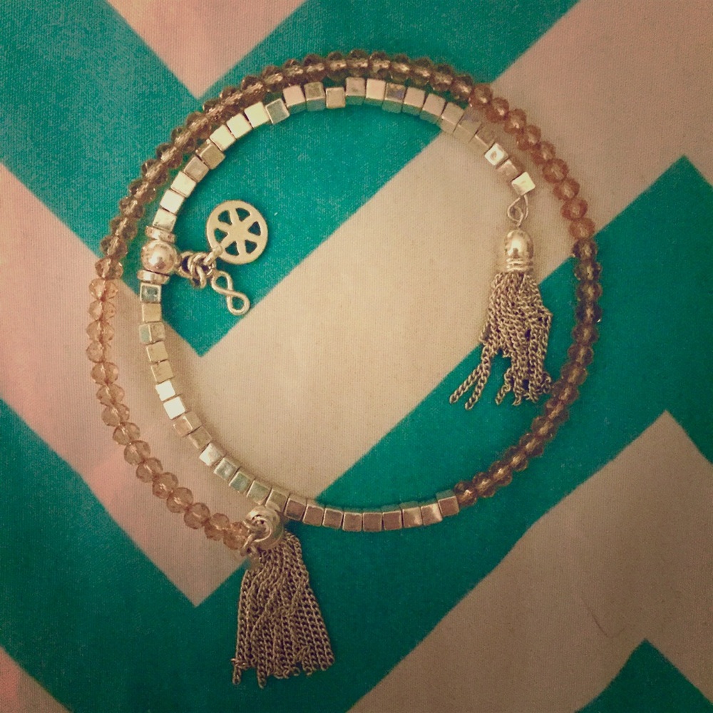 Vera Bradley Light Pink Wire Bracelet with Charms