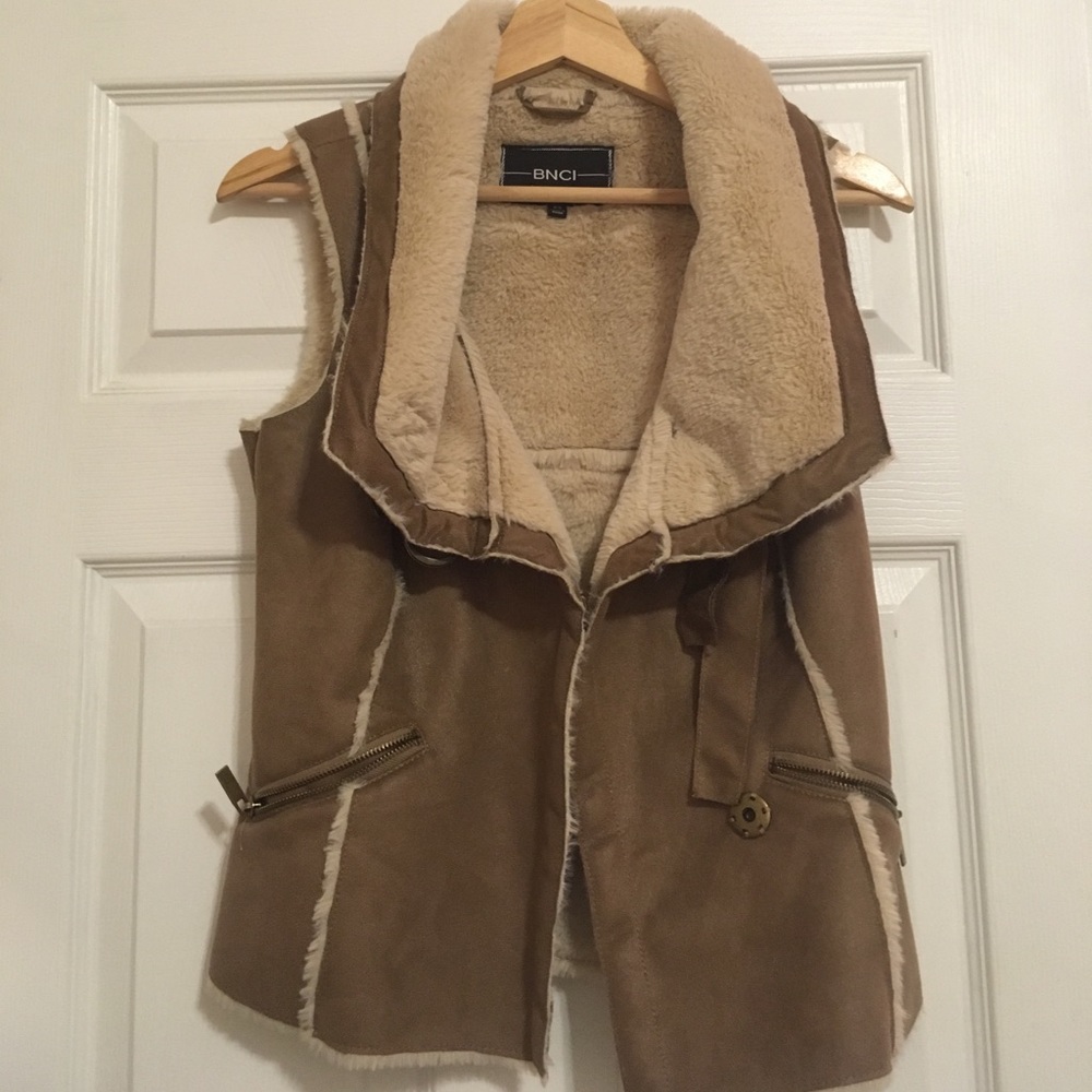 BCNI Suede & Faux Fur Vest