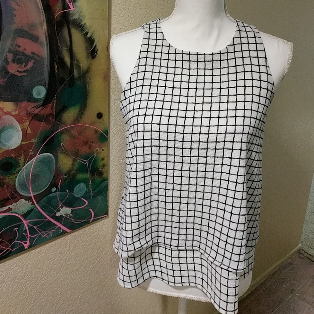 Black and white blouse