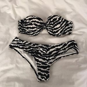 Strapless Zebra Bikini